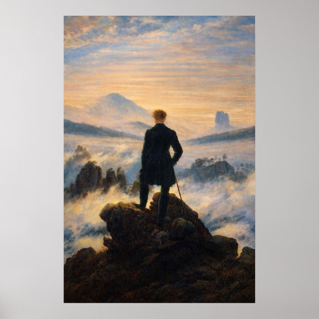 The Wanderer Above the Sea of Fog by Friedrich Poster (Front)