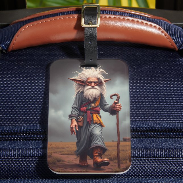 The Wandering Elf Wizard Luggage Tag (Front Insitu 2)