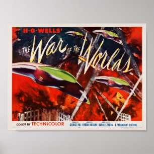 THE WAR OF THE WORLDS Retro SciFi Film HG Wells Vi Poster