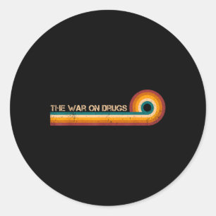 The War On Drugs Retro Stripes Musician Vintage Classic Round Sticker