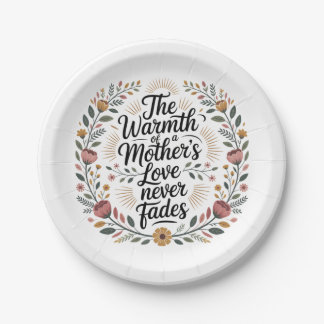 The Warmth Of A Mother's Love Never Fades Paper Plate