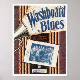 The Washboard Blues Vintage Songbook Cover Poster