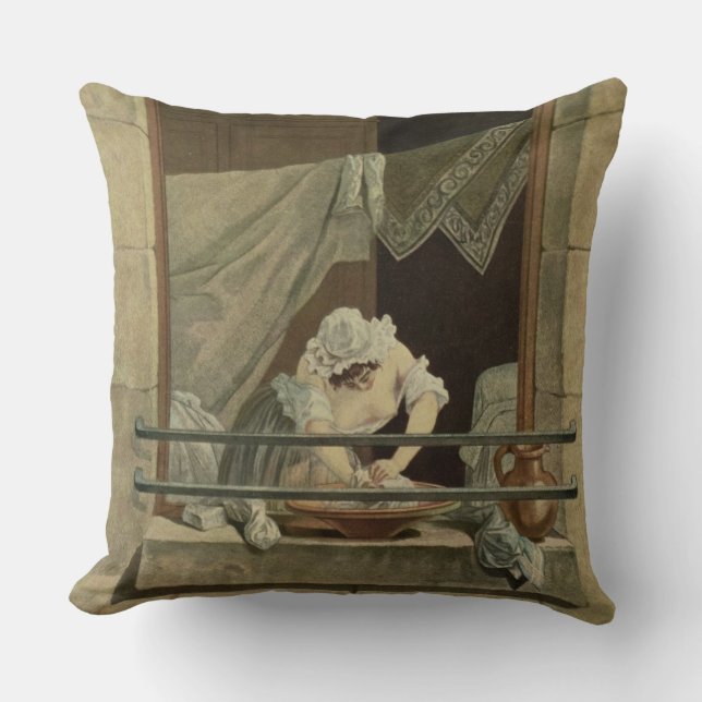 The Washerwoman, engraved by J. Laurent Julien (c1 Cushion (Front)