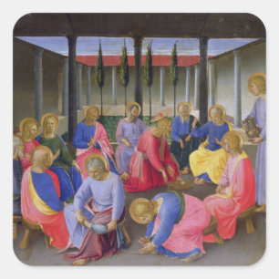 The Washing of the Feet, detail from panel three o Square Sticker