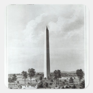 The Washington Monument and Surroundings Square Sticker