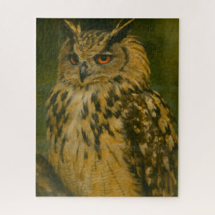 The Watcher – Eurasian Eagle-Owl in Woodland Light Jigsaw Puzzle