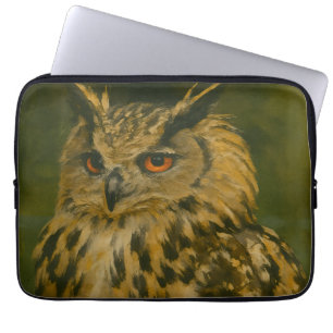 The Watcher – Eurasian Eagle-Owl in Woodland Light Laptop Sleeve