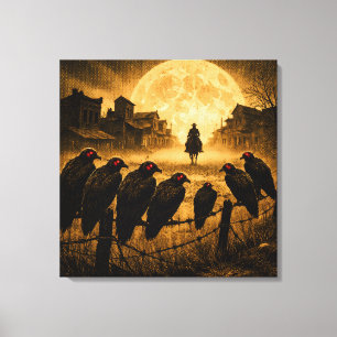 The Watchers: Gothic Cowboy Town Entry Canvas Print