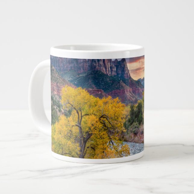 The Watchman in Autumn Large Coffee Mug (Front Left)