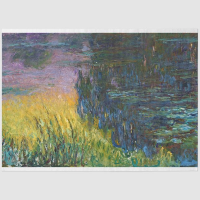 The Water Lilies - Setting Sun, Claude Monet, 1916 Tissue Paper (Front)