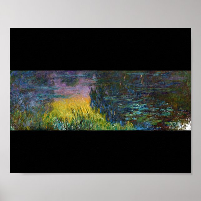 The Water Lilies - Setting Sun, Claude Monet Poster (Front)