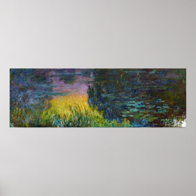 The Water Lilies - Setting Sun, Claude Monet Poster (Front)