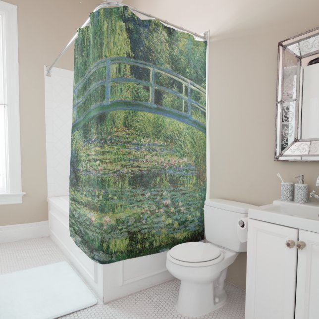 The Water-Lily Pond, Landscape Oil Painting, Monet Shower Curtain (In Situ)