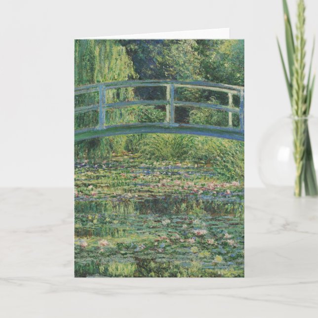 The Water-Lily Pond, Landscape Oil Painting, Monet Thank You Card (Front)
