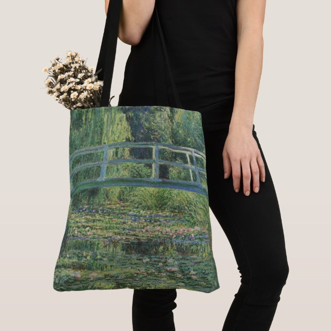 The Water-Lily Pond, Landscape Oil Painting, Monet Tote Bag (Close Up)