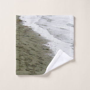 The Water Meets Footprints Wash Cloth