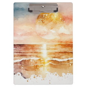 The Watercolor Beach Series Design 1 Clipboard