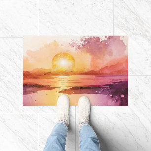 The Watercolor Beach Series Design 3 Doormat