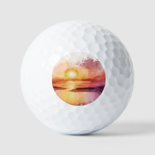 The Watercolor Beach Series Design 3 Golf Balls