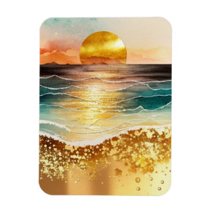 The Watercolor Beach Series Design 3 Magnet