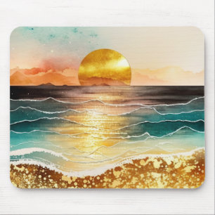 The Watercolor Beach Series Design 3 Mouse Pad