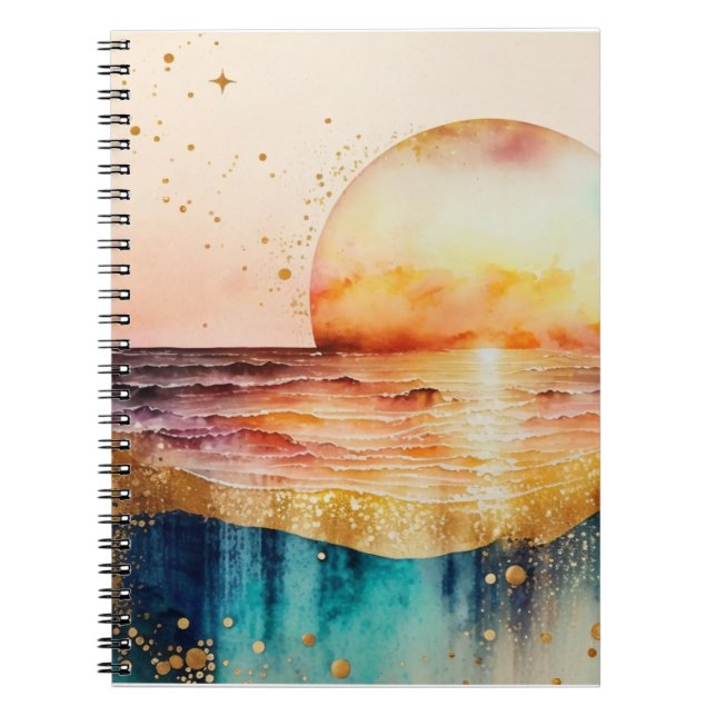The Watercolor Beach Series Design 3 Notebook (Front)