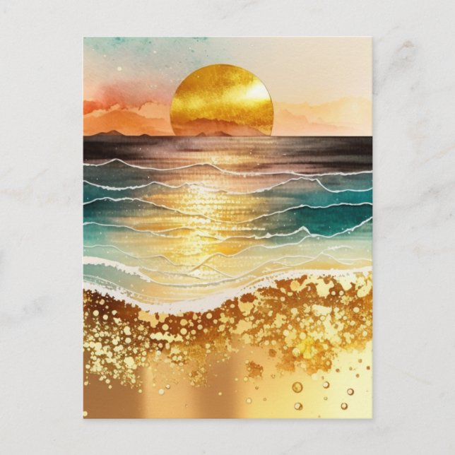 The Watercolor Beach Series Design 3 Postcard (Front)