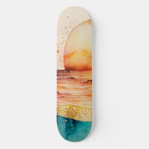 The Watercolor Beach Series Design 3 Skateboard