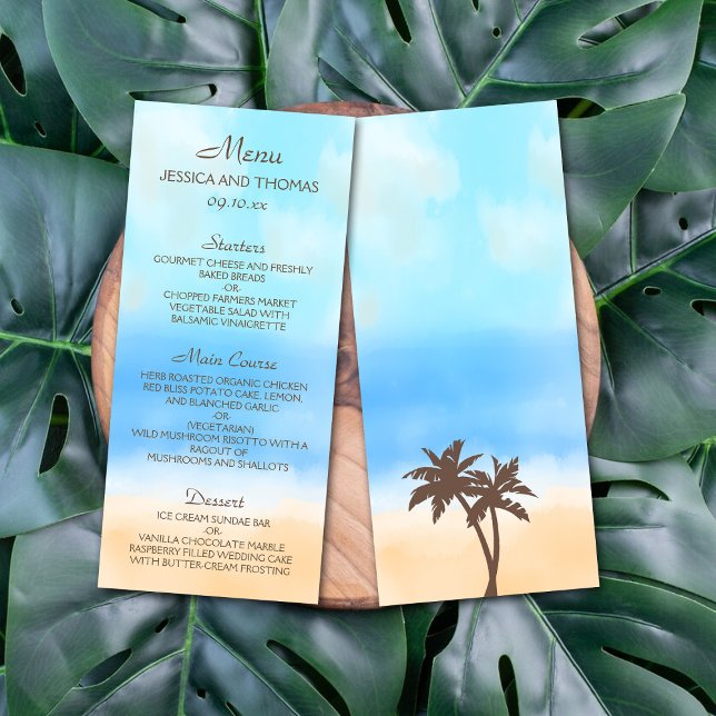 The Watercolor Beach Wedding Collection Menu (Creator Uploaded)