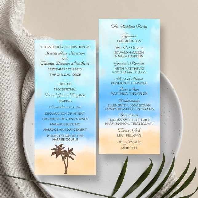 The Watercolor Beach Wedding Collection Programme (Creator Uploaded)