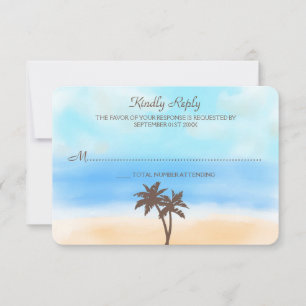 The Watercolor Beach Wedding Collection - RSVP Card
