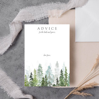 The Watercolor Pine Tree Forest Wedding Collection Advice Card