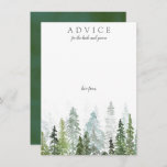 The Watercolor Pine Tree Forest Wedding Collection Advice Card<br><div class="desc">Celebrate in style with these modern and trendy advice cards. The simple yet stylish design will allow your guests to write a note of advice for you to keep and read over in years to come. The wording is easy to personalise so these cards can quickly be transformed into advice...</div>