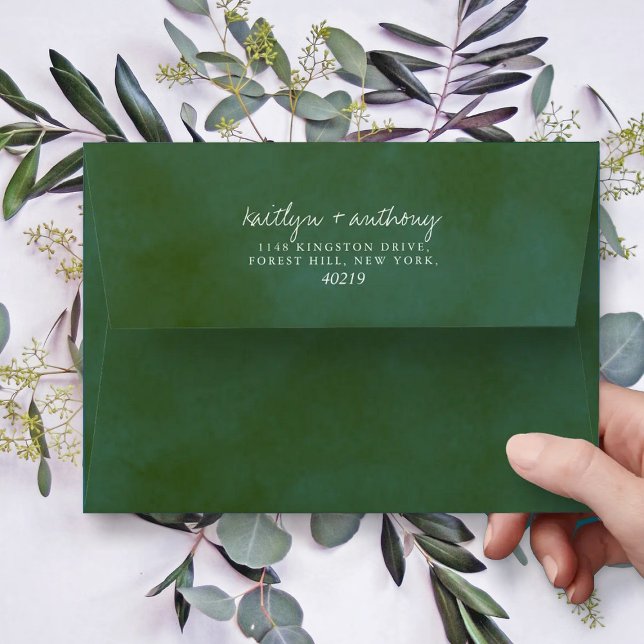 The Watercolor Pine Tree Forest Wedding Collection Envelope (Creator Uploaded)