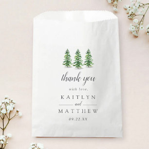 The Watercolor Pine Tree Forest Wedding Collection Favour Bags