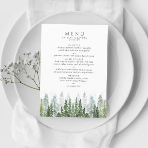 The Watercolor Pine Tree Forest Wedding Collection Menu