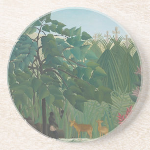 The Waterfall by Henri Rousseau, Vintage Fine Art Coaster