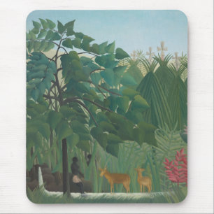 The Waterfall by Henri Rousseau, Vintage Fine Art Mouse Pad