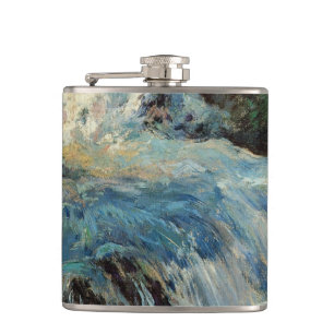 The Waterfall by John Henry Twachtman Hip Flask