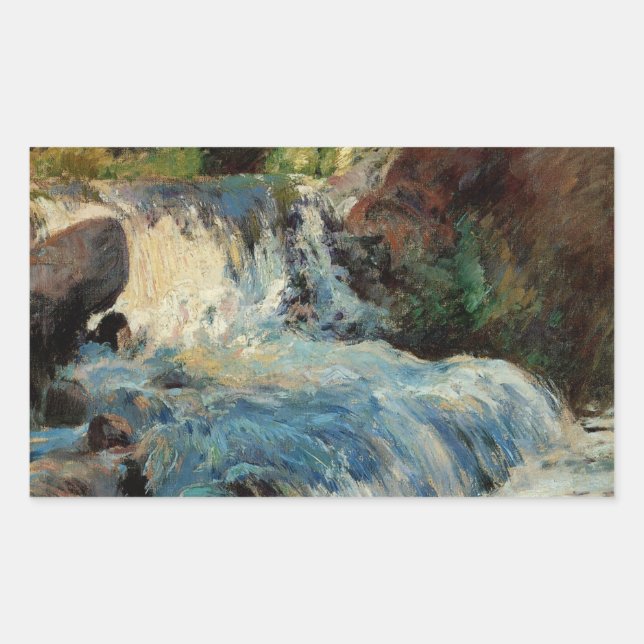 The Waterfall by John Henry Twachtman Rectangular Sticker (Front)