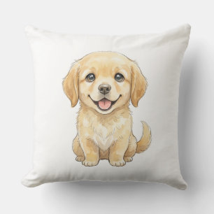 The Waterfowl Hunter: Cute Golden Retriever Cushion