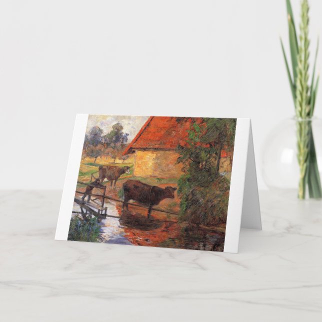 "The Watering Place, Paul Gauguin Card (Front)