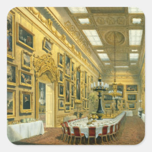 The Waterloo Gallery, Apsley House, reproduced in Square Sticker