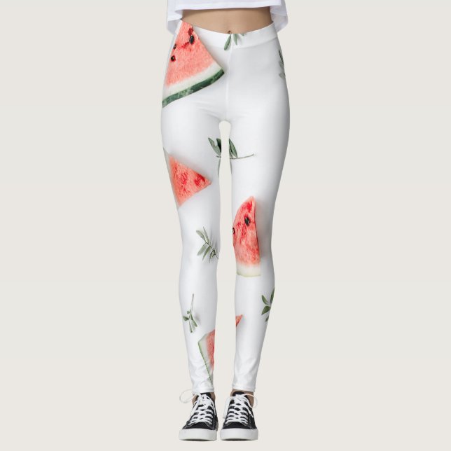 THE WATERMELON AND LEAVES LEGGINGS (Front)