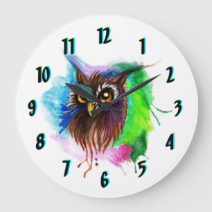 The Watery Owl Round Wall Clock