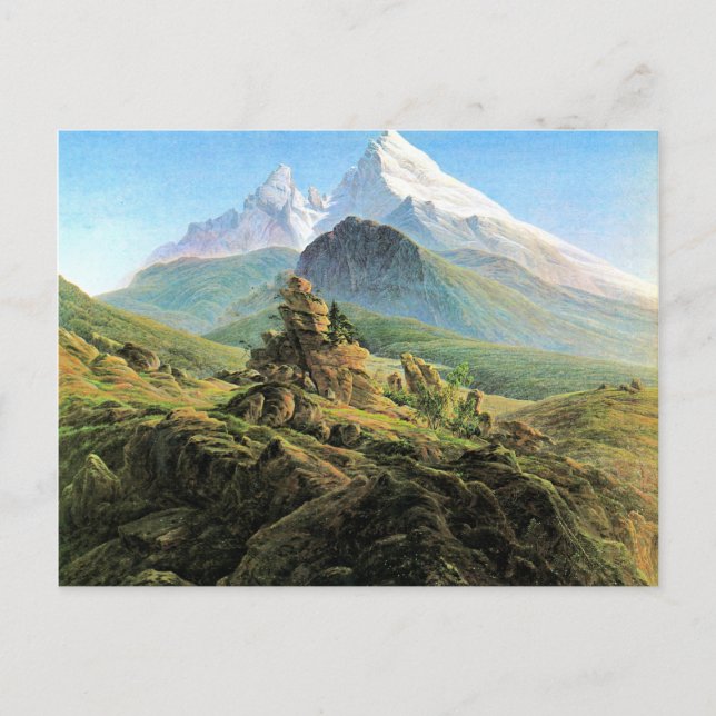 The Watzmann, fine art by Caspar David Friedrich Postcard (Front)