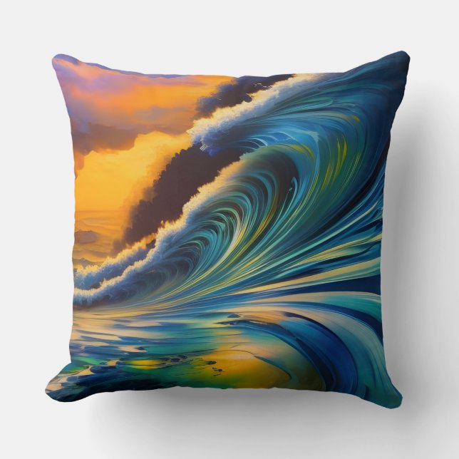 The Wave at Sunrise Cushion (Front)
