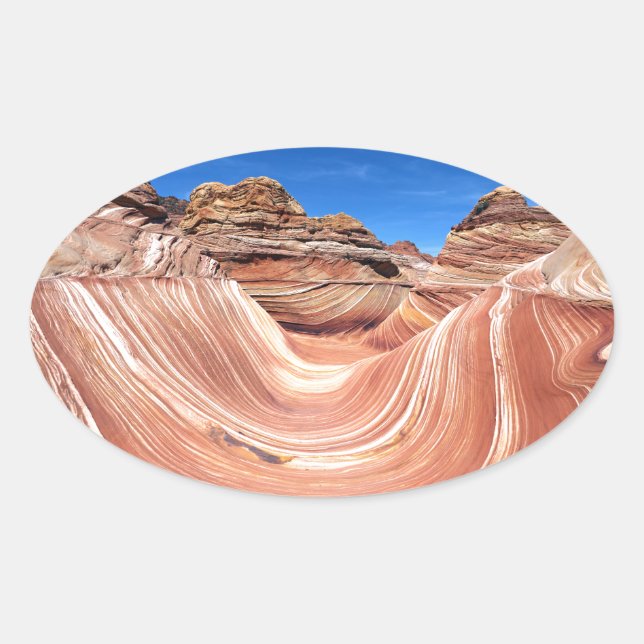 The Wave, Coyote Butte North, Vermillion Cliffs Oval Sticker (Front)