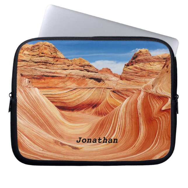 The Wave Southwest Hiking Photograph Computer Laptop Sleeve (Front)