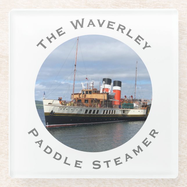 The Waverley Paddle Steamer Glass Coaster (Front)